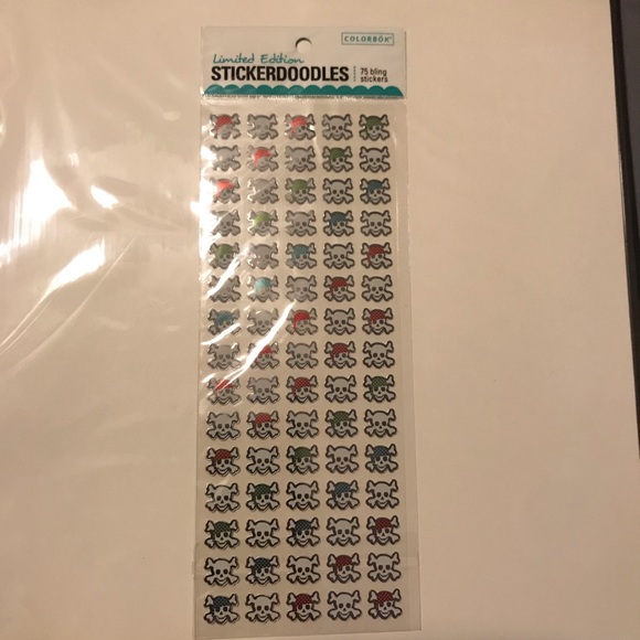 Colorbok Limited Ed Stickerdoodles Bling Skulls and Crossbones-New - Picture 5 of 5